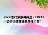 excel怎樣多條件篩選（EXCEL中如何快速篩選多條件內(nèi)容）