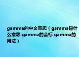 gamma的中文意思（gamma是什么意思 gamma的音標(biāo) gamma的用法）