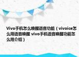 Vivo手機(jī)怎么喚醒語音功能（vivoice怎么用語音喚醒 vivo手機(jī)語音喚醒功能怎么用介紹）