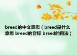 breed的中文意思（breed是什么意思 breed的音標 breed的用法）