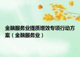 金融服務(wù)業(yè)提質(zhì)增效專項(xiàng)行動(dòng)方案（金融服務(wù)業(yè)）