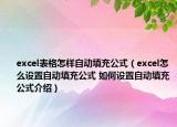 excel表格怎樣自動(dòng)填充公式（excel怎么設(shè)置自動(dòng)填充公式 如何設(shè)置自動(dòng)填充公式介紹）