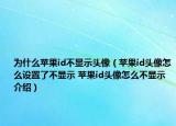 為什么蘋果id不顯示頭像（蘋果id頭像怎么設置了不顯示 蘋果id頭像怎么不顯示介紹）