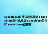 speechless是什么意思英語（speechless是什么意思 speechless的音標 speechless的用法）