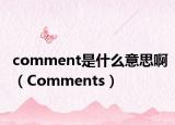 comment是什么意思?。–omments）