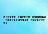 怎么在淘寶看一共消費(fèi)多少錢（淘寶在哪可以看一共消費(fèi)了多少 淘寶如何看一共花了多少錢介紹）