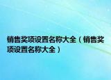 銷售獎(jiǎng)項(xiàng)設(shè)置名稱大全（銷售獎(jiǎng)項(xiàng)設(shè)置名稱大全）