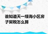 誰知道天一綠海小區(qū)房子契稅怎么算