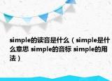 simple的讀音是什么（simple是什么意思 simple的音標(biāo) simple的用法）