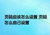 頁碼應(yīng)該怎么設(shè)置 頁碼怎么自己設(shè)置