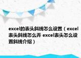 excel的表頭斜線怎么設(shè)置（excel表頭斜線怎么弄 excel表頭怎么設(shè)置斜線介紹）