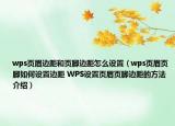 wps頁眉邊距和頁腳邊距怎么設(shè)置（wps頁眉頁腳如何設(shè)置邊距 WPS設(shè)置頁眉頁腳邊距的方法介紹）