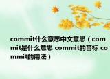 commit什么意思中文意思（commit是什么意思 commit的音標 commit的用法）