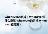 whenever怎么讀（whenever是什么意思 whenever的音標 whenever的用法）