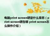 電腦print screen鍵是什么意思（print screen鍵在哪 print screen怎么操作介紹）