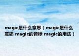 magic是什么意思（magic是什么意思 magic的音標 magic的用法）