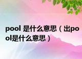 pool 是什么意思（出pool是什么意思）