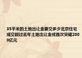 35平米的土地出讓金要交多少北京住宅成交超過去年土地出讓金或首次突破2000億元