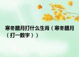 寒冬臘月打什么生肖（寒冬臘月（打一數(shù)字））