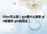 Giiso怎么讀（gio是什么意思 gio的音標(biāo) gio的用法）