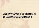 until有什么用法（until是什么意思 until的音標(biāo) until的用法）