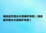 湖南省飲用水水源保護條例（湖南省飲用水水源保護條例）