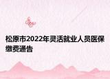 松原市2022年靈活就業(yè)人員醫(yī)保繳費通告