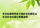 補交社保每年多少錢補交社保怎么補交補交社保公司靠譜嗎