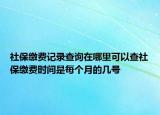 社保繳費(fèi)記錄查詢在哪里可以查社保繳費(fèi)時(shí)間是每個(gè)月的幾號