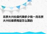 北京大興社保代繳多少錢一月北京大興社保費用是怎么算的