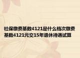 社保繳費(fèi)基數(shù)4121是什么檔次繳費(fèi)基數(shù)4121元交15年退休待遇試算