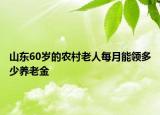 山東60歲的農(nóng)村老人每月能領(lǐng)多少養(yǎng)老金