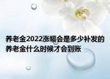 養(yǎng)老金2022漲幅會(huì)是多少補(bǔ)發(fā)的養(yǎng)老金什么時(shí)候才會(huì)到賬