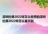 深圳社保2022年怎么收費的深圳社保2022年怎么查不到