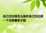 自己交社保怎么操作自己交社保一個月需要多少錢