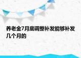 養(yǎng)老金7月底調(diào)整補(bǔ)發(fā)能夠補(bǔ)發(fā)幾個(gè)月的