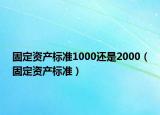 固定資產(chǎn)標準1000還是2000（固定資產(chǎn)標準）