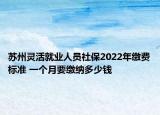 蘇州靈活就業(yè)人員社保2022年繳費標準 一個月要繳納多少錢