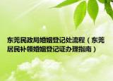 東莞民政局婚姻登記處流程（東莞居民補領婚姻登記證辦理指南）