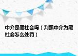 中介是黑社會(huì)嗎（判黑中介為黑社會(huì)怎么處罰）