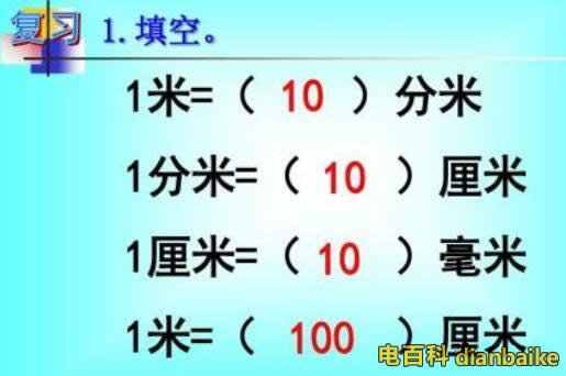 一米等于多少厘米多少分米和多少毫米？1公分等于多少厘米？長度單位換算