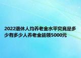 2022退休人均養(yǎng)老金水平究竟是多少有多少人養(yǎng)老金能領(lǐng)5000元