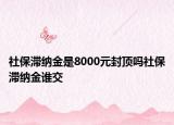 社保滯納金是8000元封頂嗎社保滯納金誰交