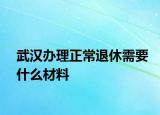 武漢辦理正常退休需要什么材料