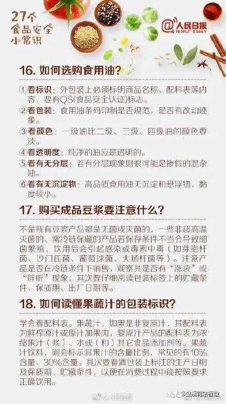 所有人，這27個食品安全常識你必須知道