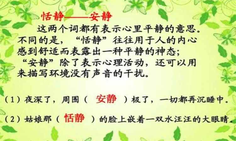 恬靜是什么意思