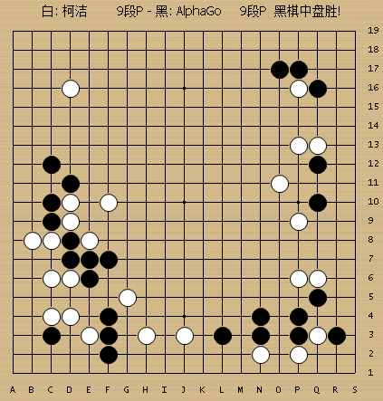 動圖棋譜-人機大戰(zhàn)第三局 柯潔執(zhí)白中盤負AlphaGo