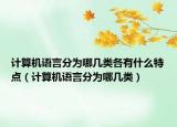 計(jì)算機(jī)語言分為哪幾類各有什么特點(diǎn)（計(jì)算機(jī)語言分為哪幾類）