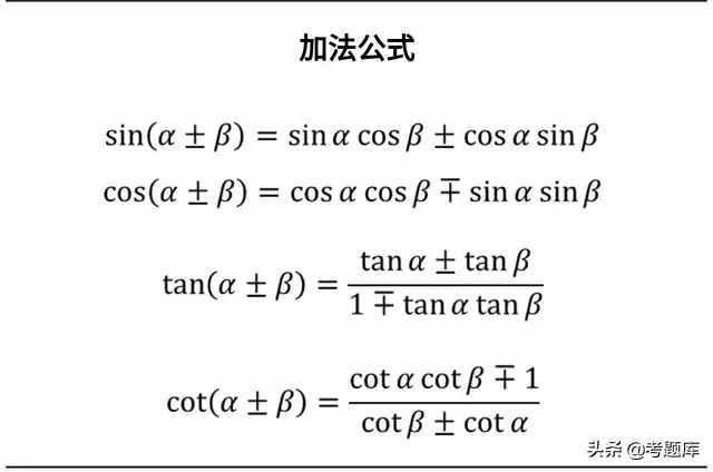 三角函數公式大全，建議收藏