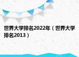 世界大學(xué)排名2022年（世界大學(xué)排名2013）